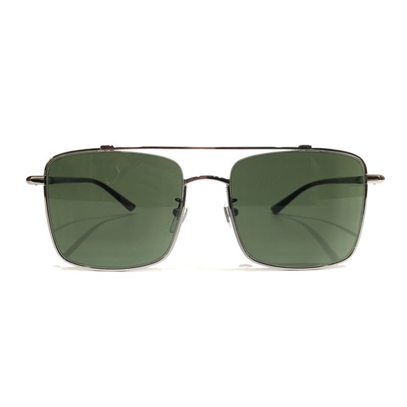 GUCCI AVIATOR SQUARE WEB SUNGLASSES -Black / Ruthenium / Green -NEW WITH CASE - Picture 8 of 12